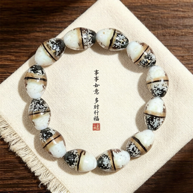 Two-Tone Waist Drum Glass Bracelets