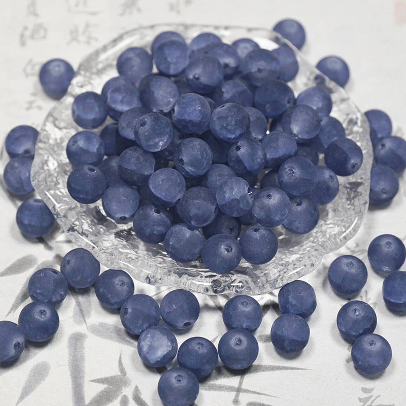 Frosted Moonlight Jade-Style Glass Beads