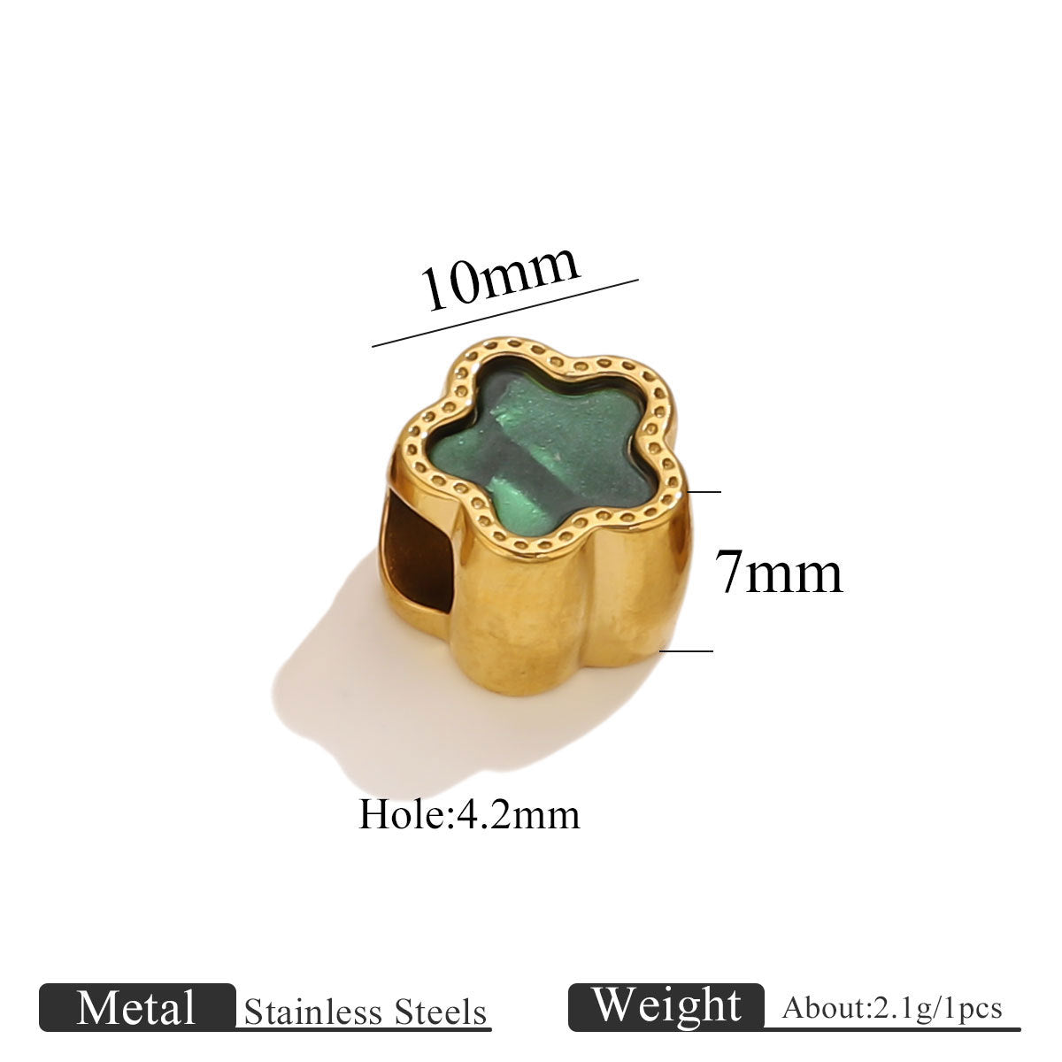 Stainless Steel Colorful Enamel Star Spacer Beads for DIY Jewelry 5pcs