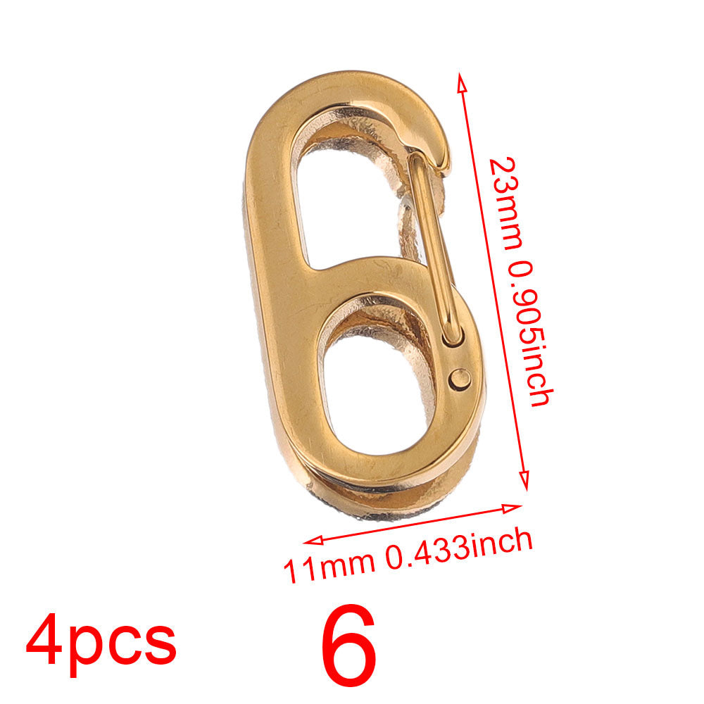 Stainless Steel Number Lobster Clasp Charms 4pc