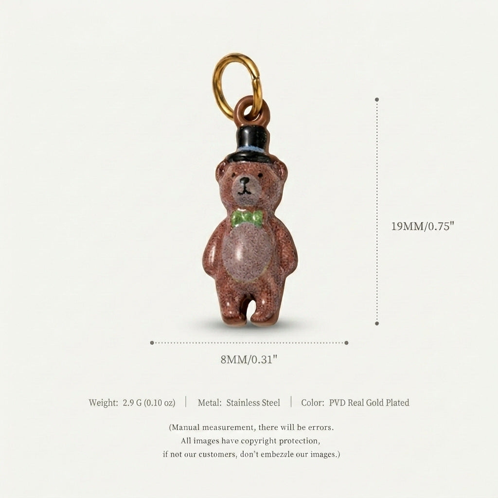 Colorful Stainless Steel Animal Pendant Charms