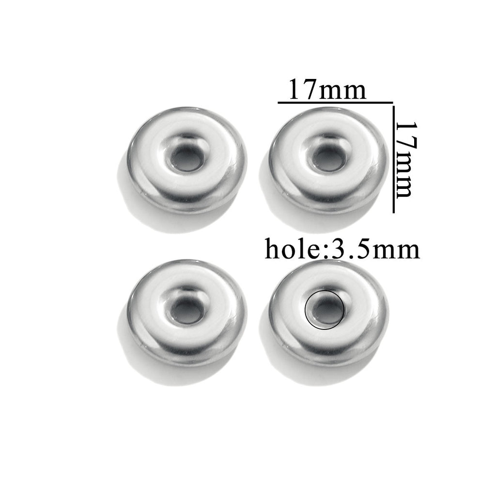 Stainless Steel Large-Hole Geometric Spacer Beads 5pcs