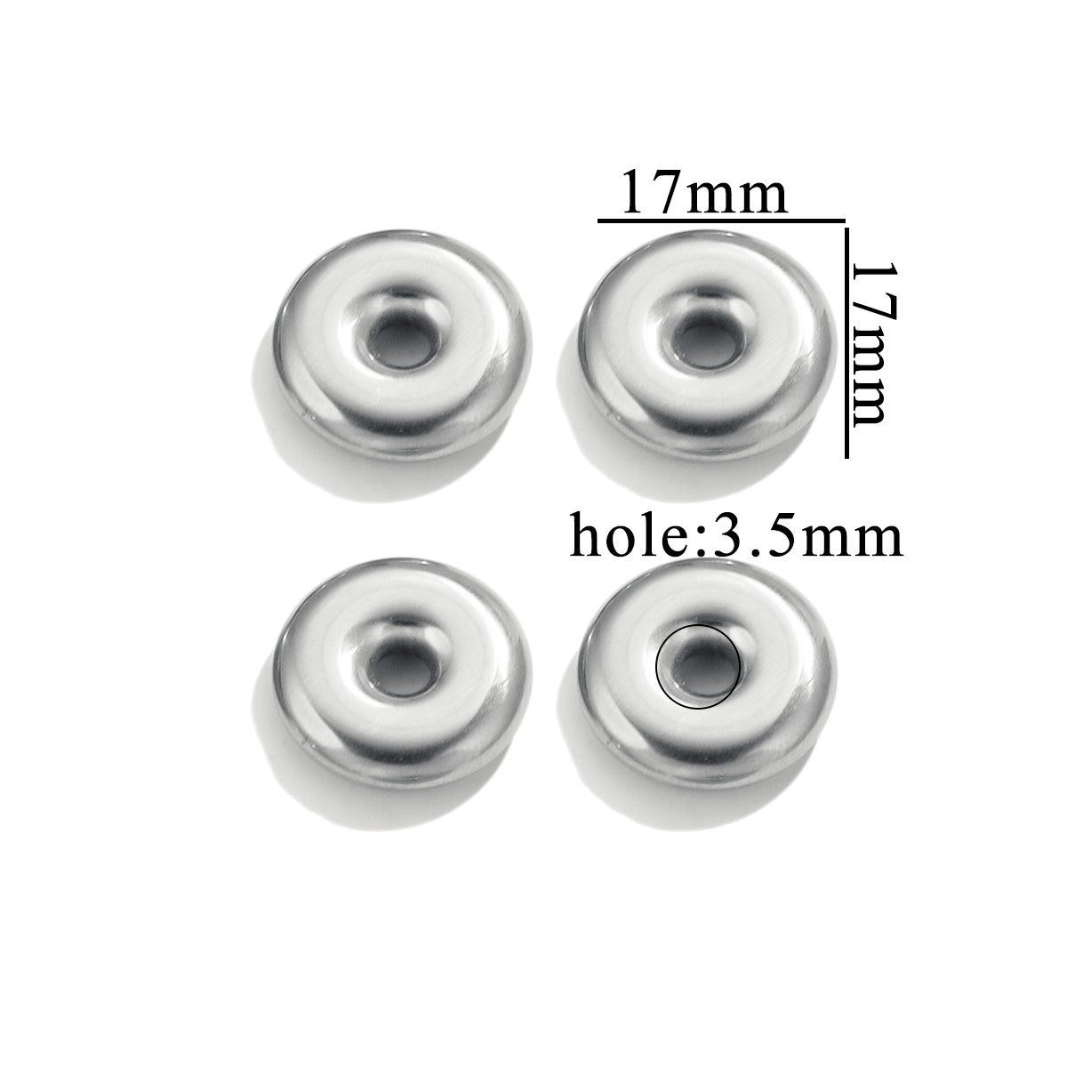 Stainless Steel Large-Hole Geometric Spacer Beads 5pcs