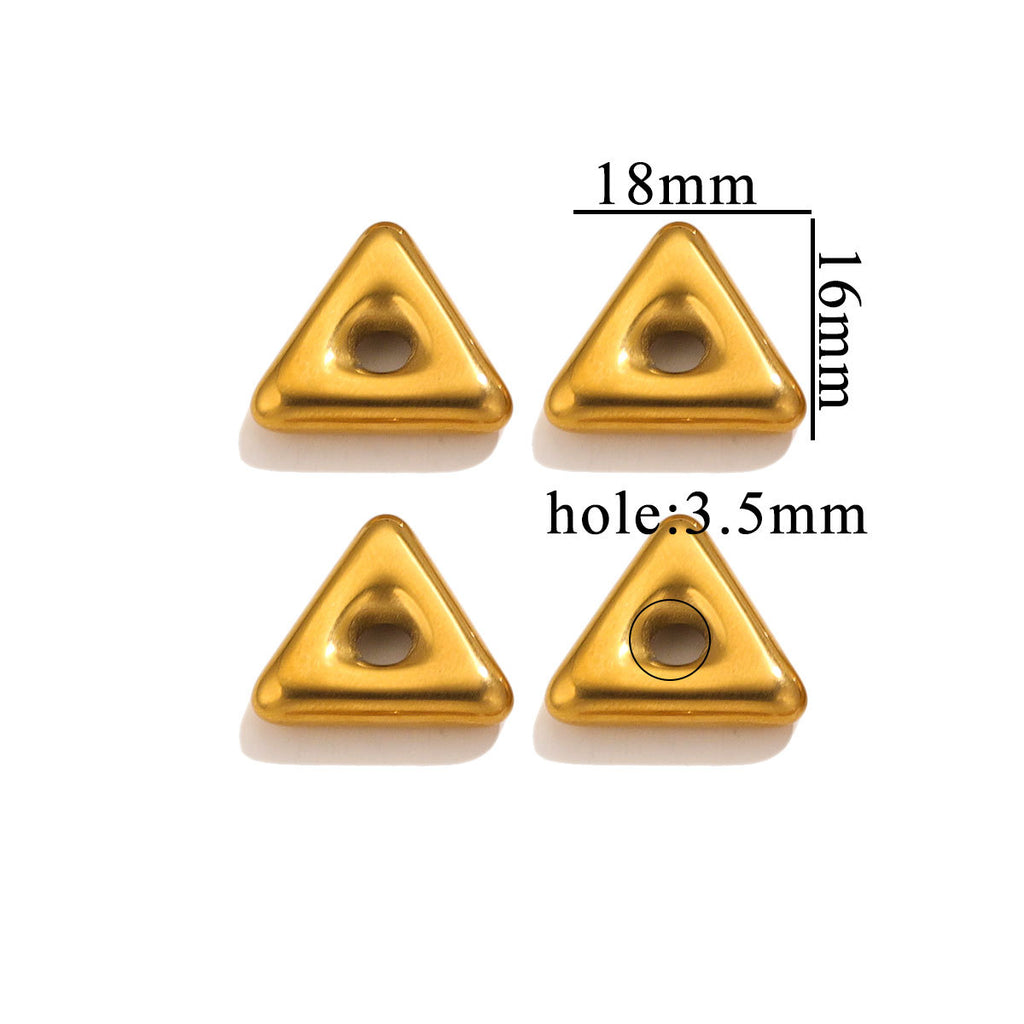 Stainless Steel Large-Hole Geometric Spacer Beads 5pcs