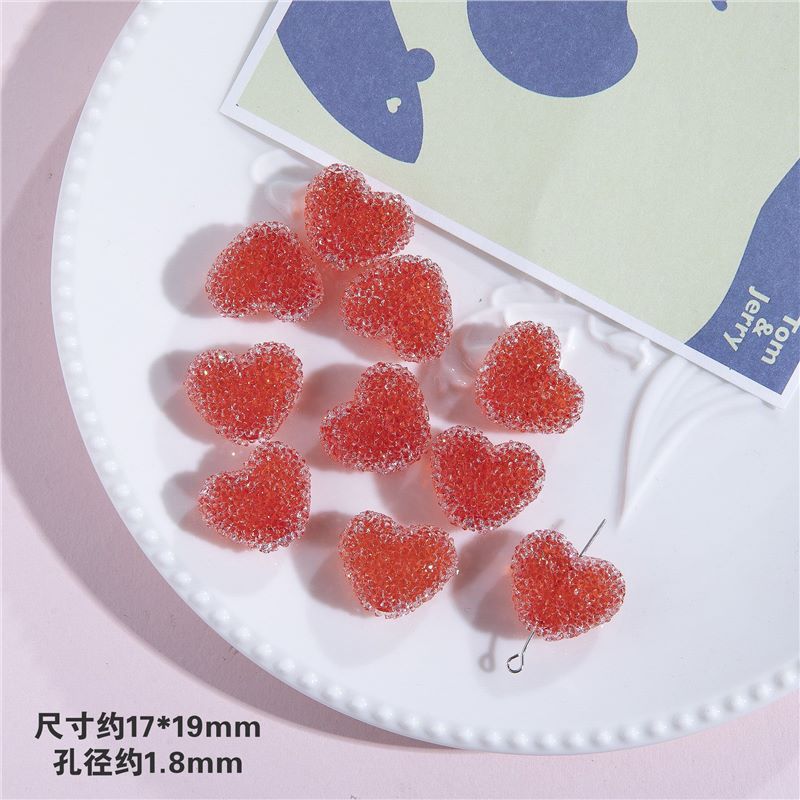 Candy Sugar Peach Heart Beads