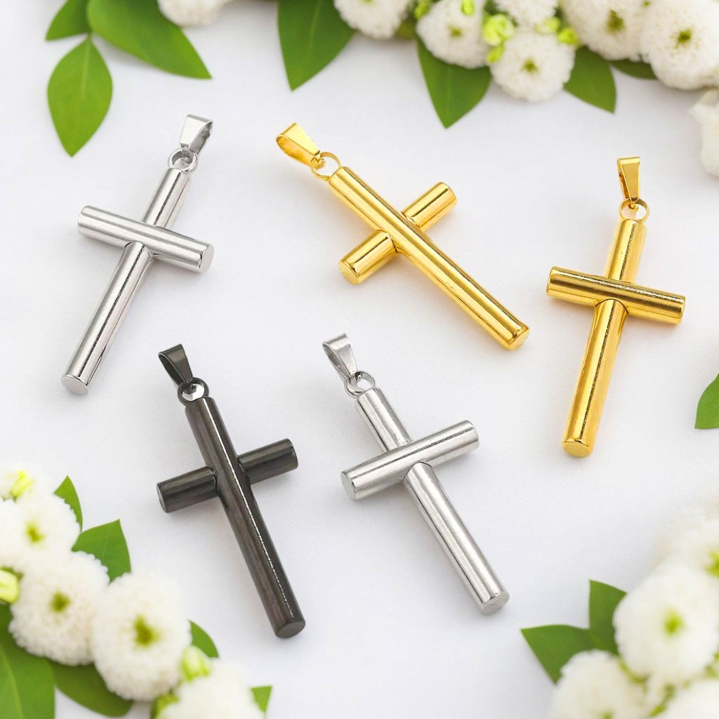 Stainless Steel Cross Pendant 5pcs