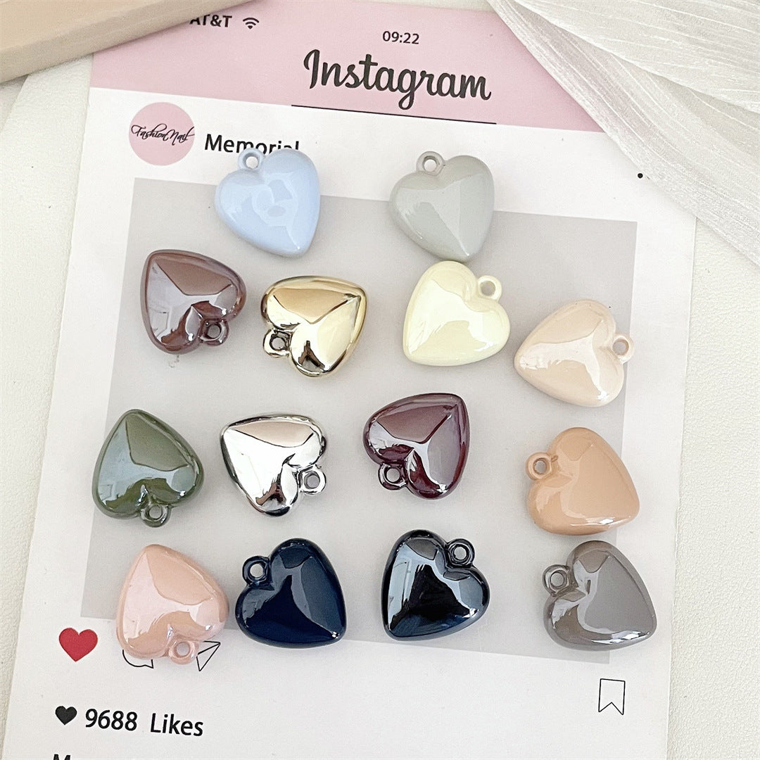 Painted Acrylic Heart Charms