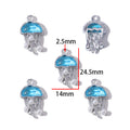Blue Glass Inlay Jellyfish Charms – Ocean-Inspired Alloy Jellyfish Pendants for DIY Bracelets, Necklaces & Jewelry Making