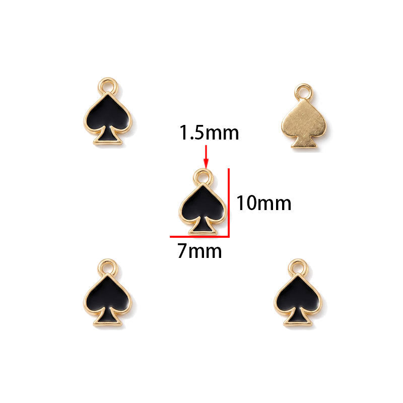 Playing Card Charms – Colorful Enamel-Style Alloy Card Pendants for DIY Bracelets, Necklaces, Keychains & Jewelry Making