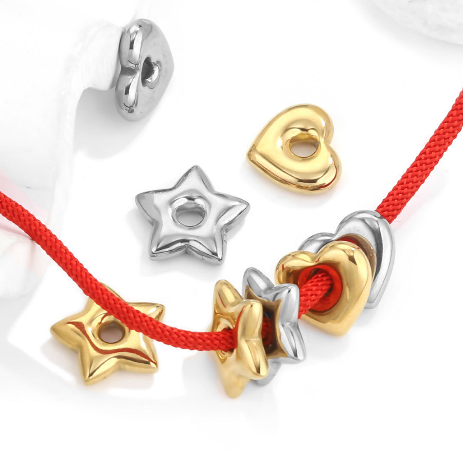 Stainless Steel Large-Hole Geometric Spacer Beads 5pcs