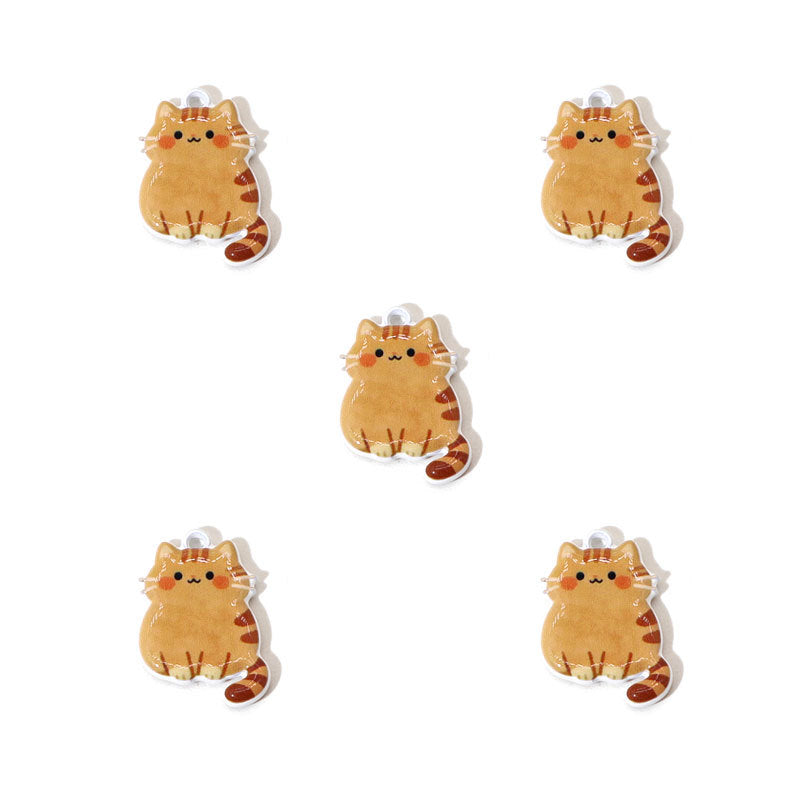 Cute Painted Cat Charms – Colorful Cartoon Cat Pendants for DIY Bracelets, Necklaces, Earrings & Hair Accessories