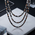 Leopard Print Stainless Steel Herringbone Bracelet or Necklace