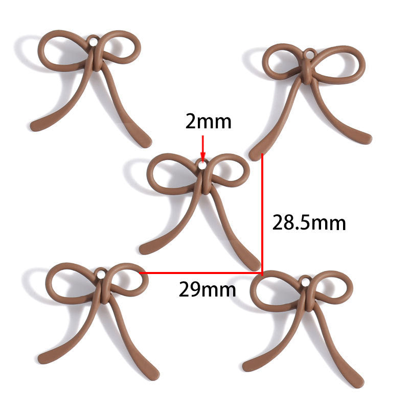Colorful Painted Alloy Bow Charms – Fashion Ribbon Pendants for DIY Earrings, Necklaces, Hair Accessories & Jewelry Making