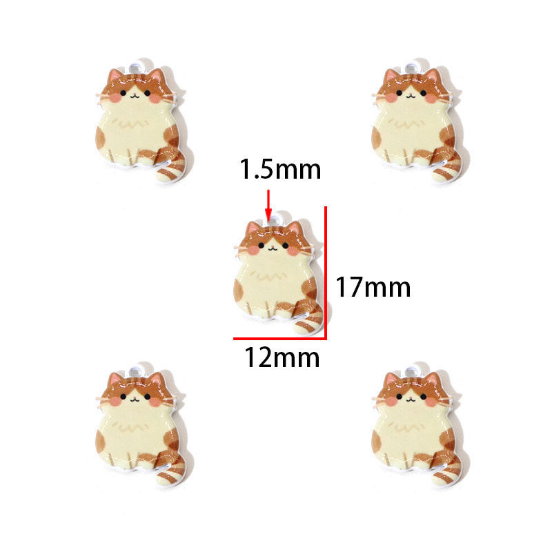Cute Painted Cat Charms – Colorful Cartoon Cat Pendants for DIY Bracelets, Necklaces, Earrings & Hair Accessories