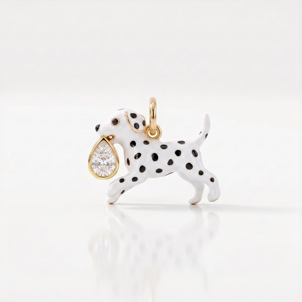 3D Puppy and Deer Crystal Pendant Charms