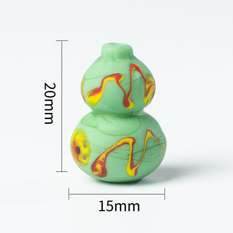 Hand-Painted Phoenix Eye Gourd Glass Beads