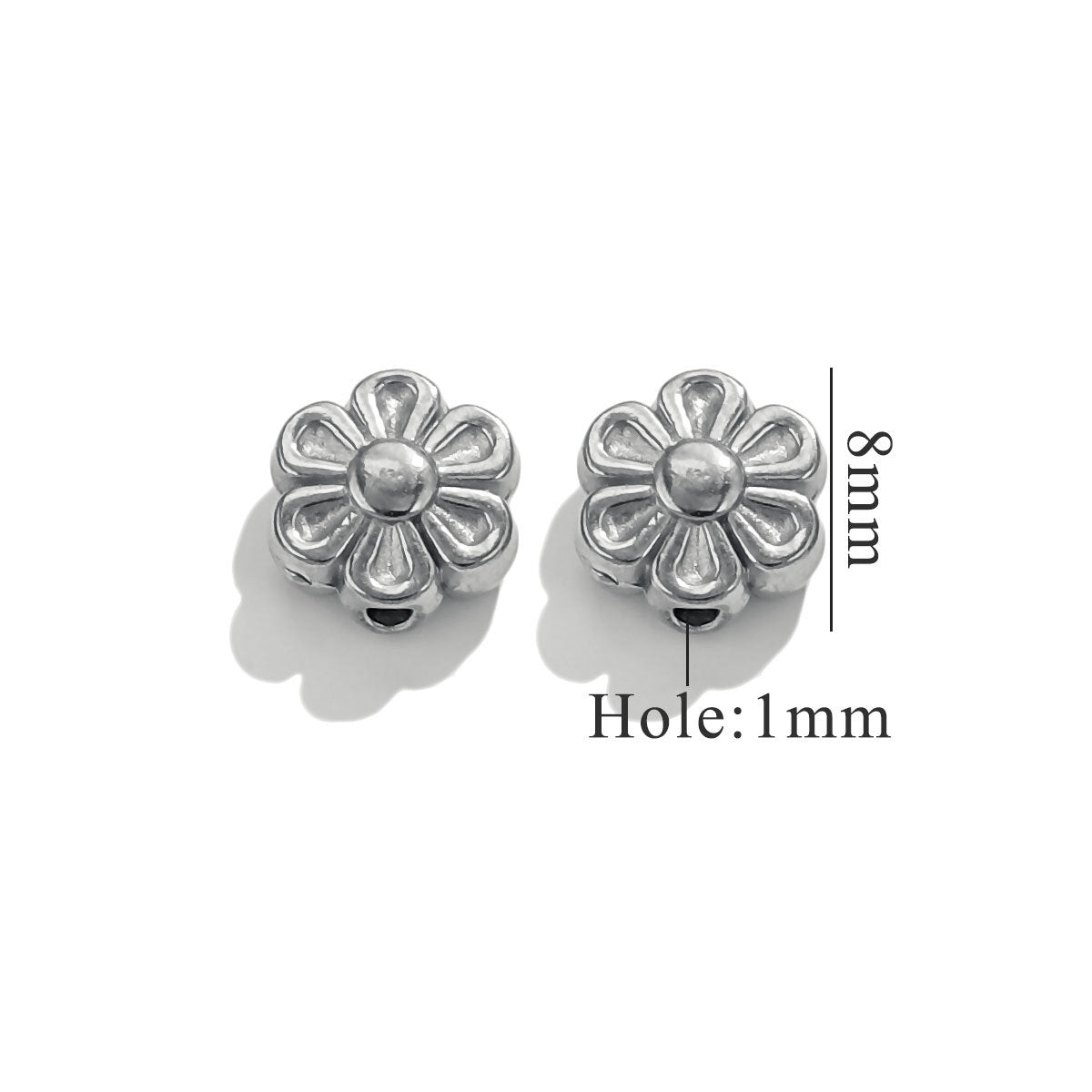 Lavender Flower Stainless Steel Spacer Beads