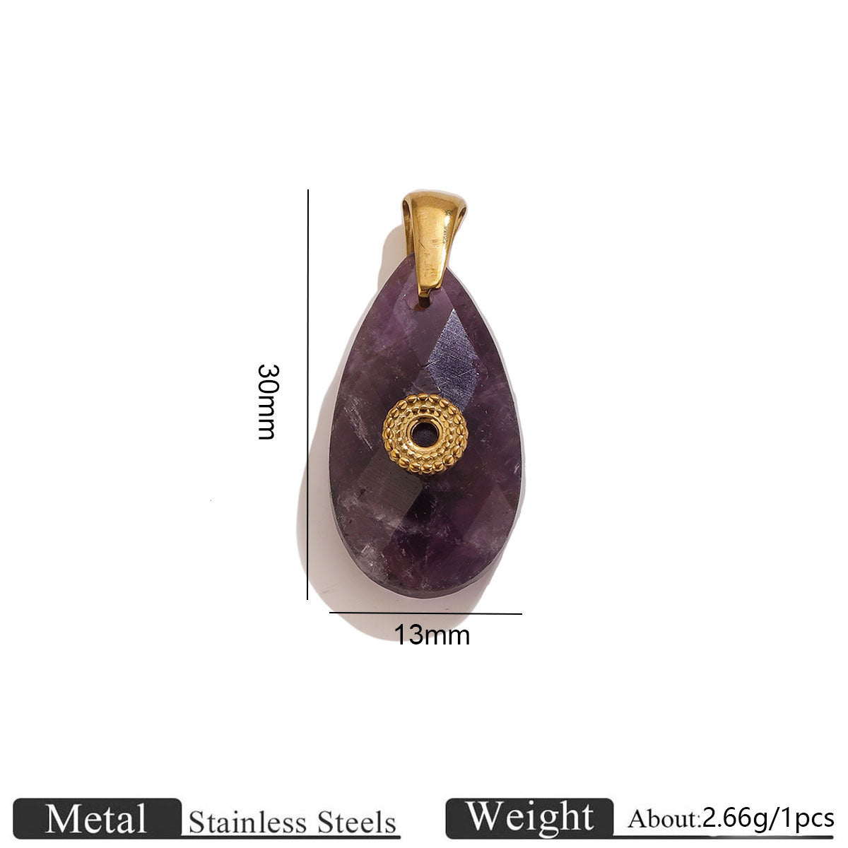 Natural Gemstone Teardrop Charms