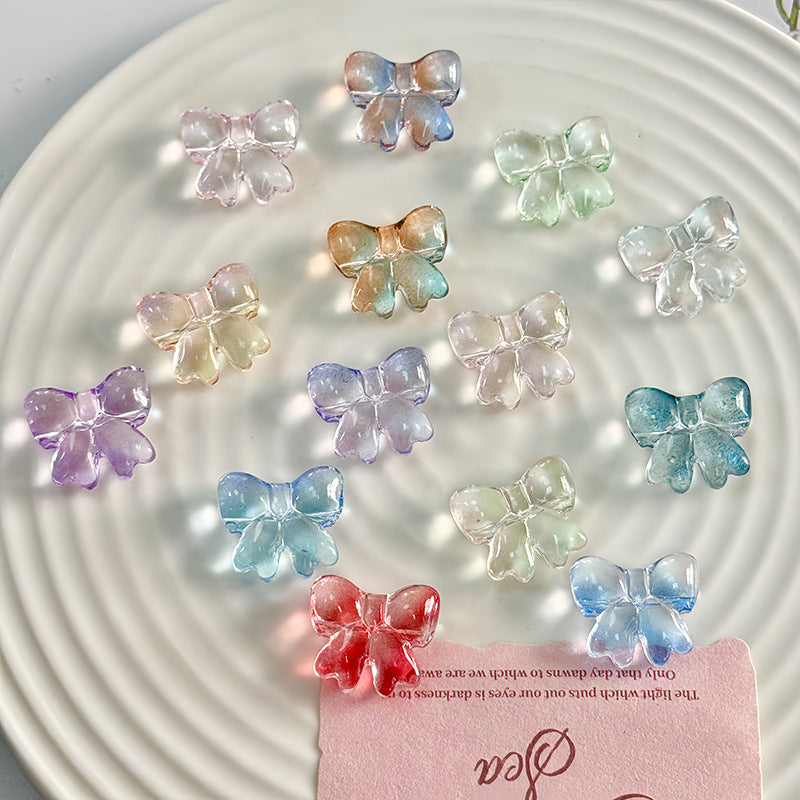 Glazed Crystal-Style Bow Beads (Horizontal Hole)