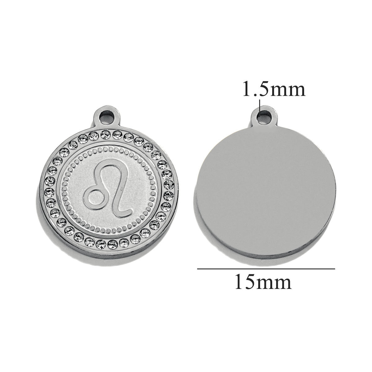 18K Gold-Plated Round Zodiac Constellation Pendant Charms – 12 Signs