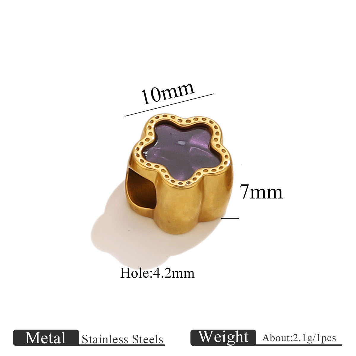 Stainless Steel Colorful Enamel Star Spacer Beads for DIY Jewelry 5pcs