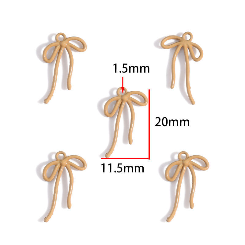 Colorful Painted Alloy Bow Charms – Fashion Ribbon Pendants for DIY Earrings, Necklaces, Hair Accessories & Jewelry Making