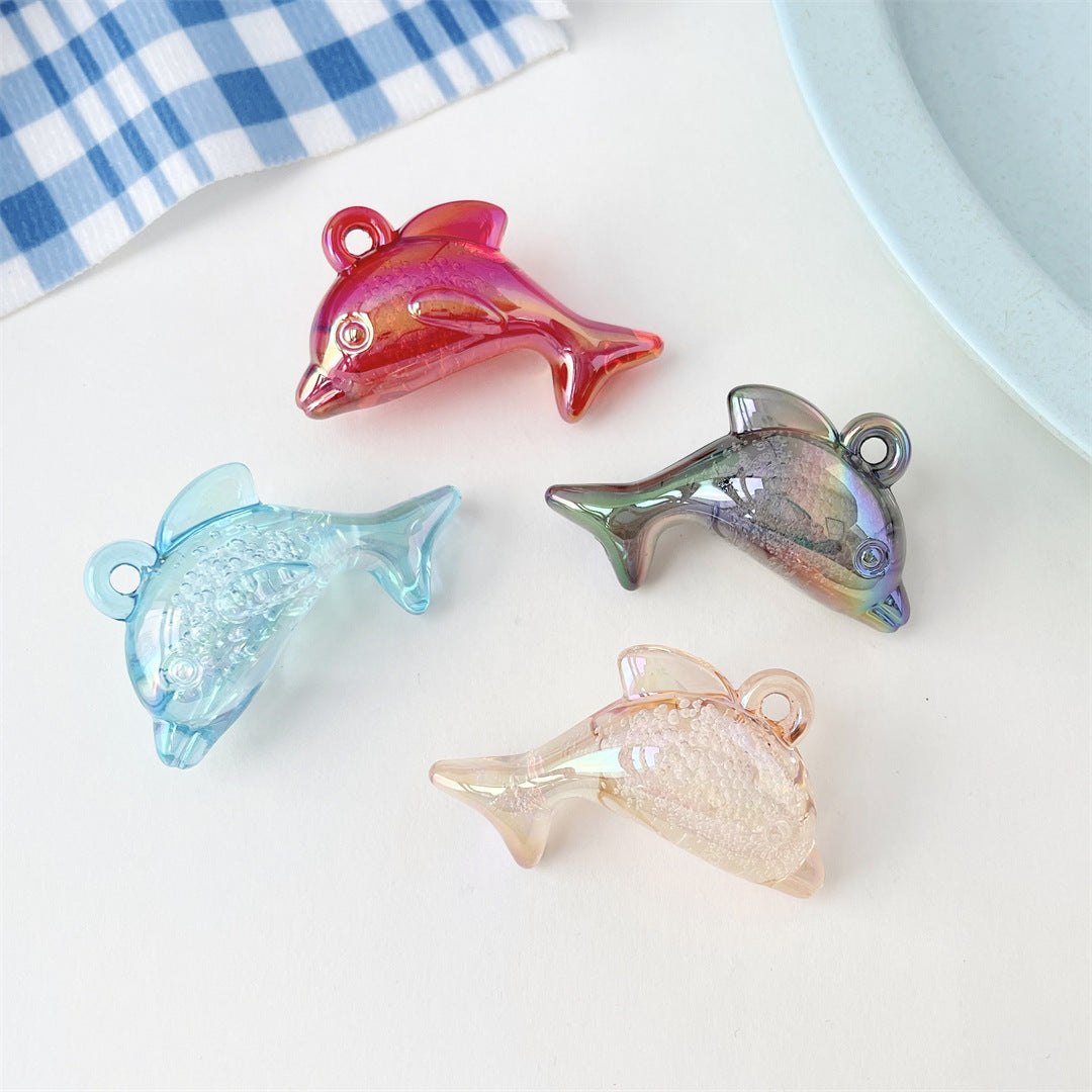 Transparent Bubble Acrylic Dolphin Charms