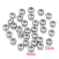 Silver steel-color diamond-cut stainless steel abacus spacer beads with knurled edges