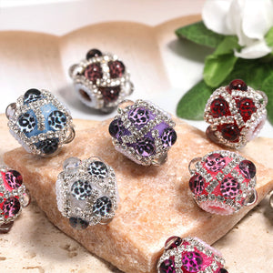 Leopard Print Mermaid Rhinestone Ball Beads – Straight-Hole Decorative Beads for DIY Beadable Pens, Keychains & Jewelry Making