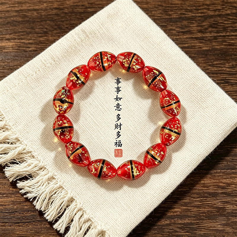 Two-Tone Waist Drum Glass Bracelets