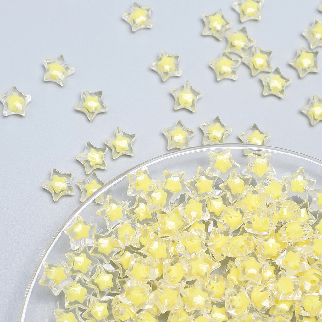 15mm Candy Color Acrylic Star Beads – Solid Color Star-Shaped Beads for DIY Bracelets, Phone Charms & Hair Accessories