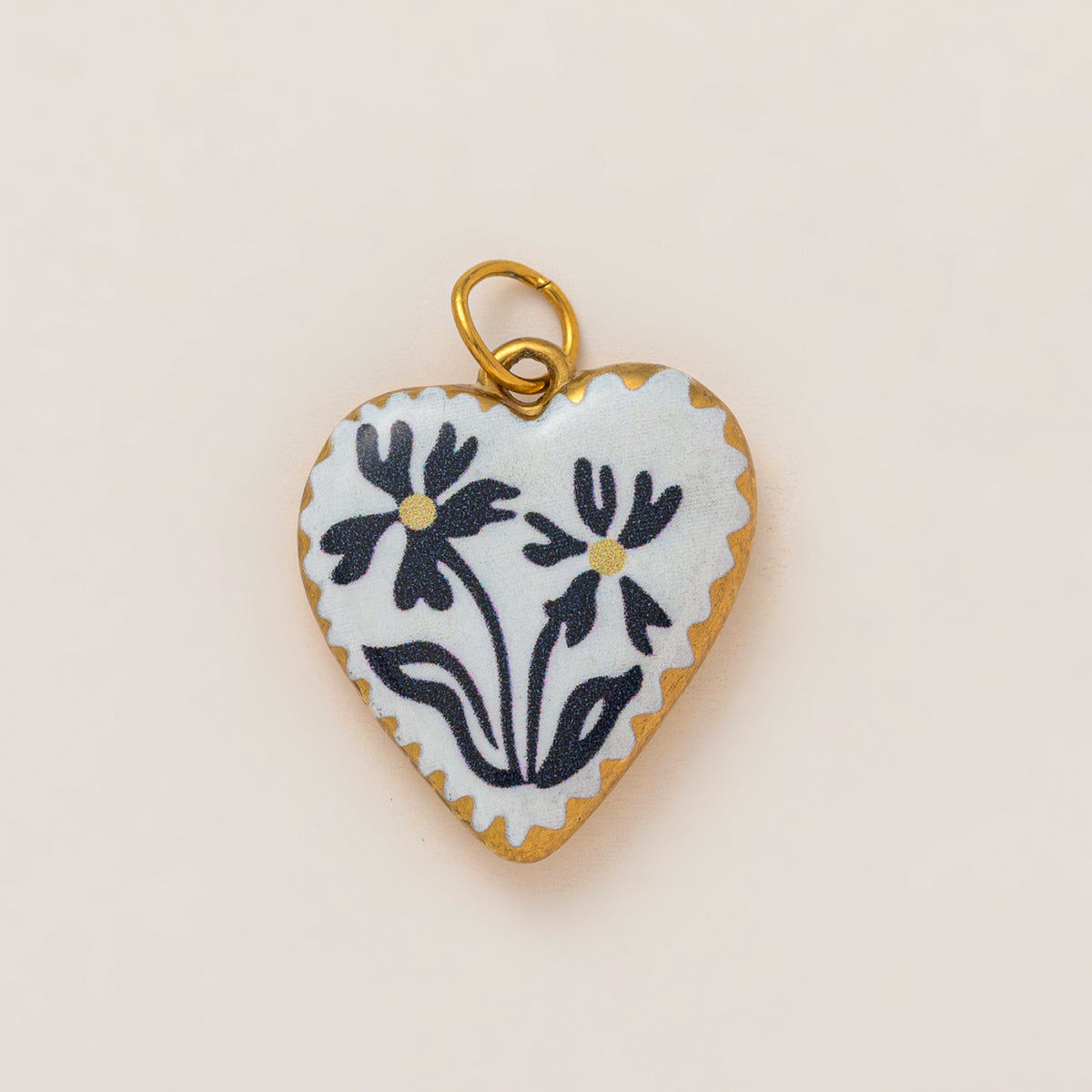 18K Gold-Plated Colorful Heart Pendant Charms