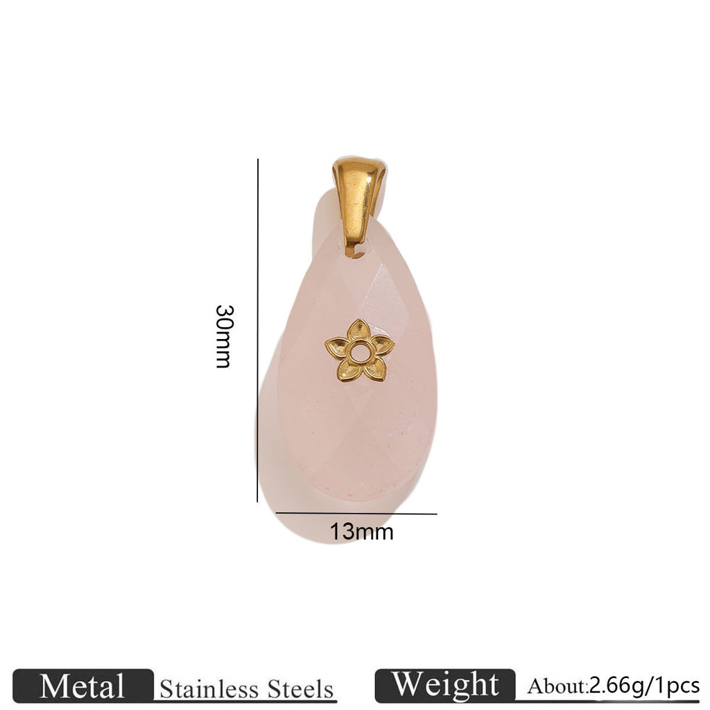 Natural Gemstone Teardrop Charms