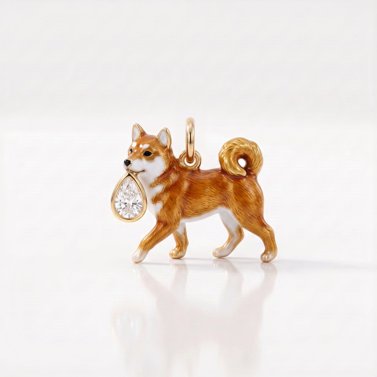 3D Puppy and Deer Crystal Pendant Charms