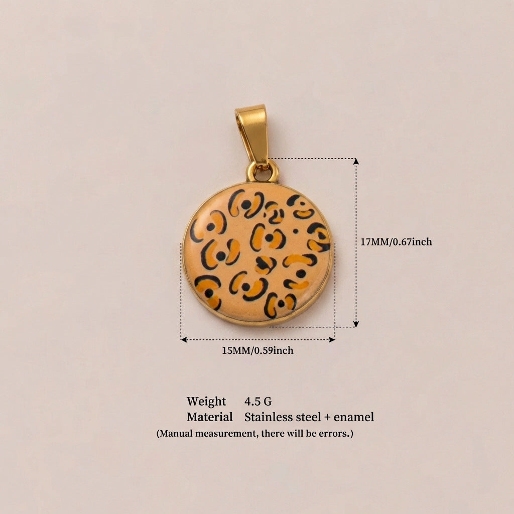 18K Gold-Plated Colorful Heart Pendant Charms