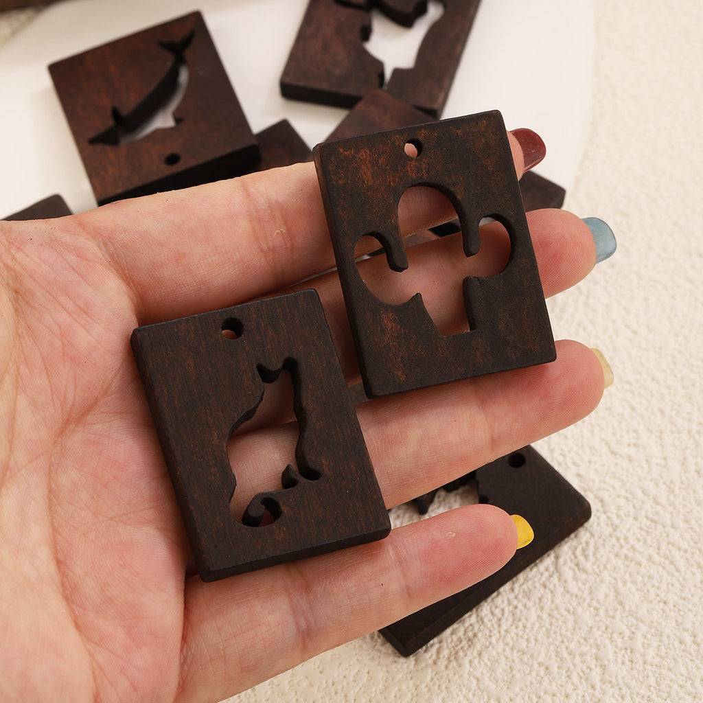 Engraved Wood Pendant Charms