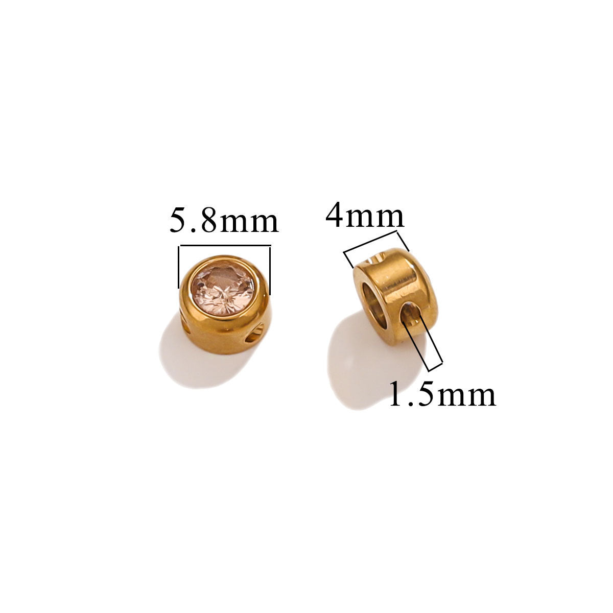 Colorful Rhinestone Stainless Steel Spacer Beads
