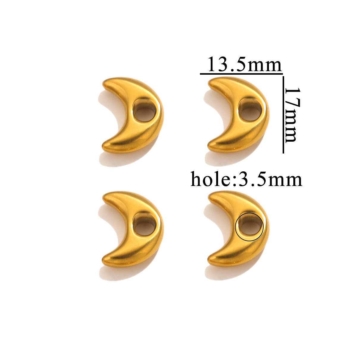 Stainless Steel Large-Hole Geometric Spacer Beads 5pcs