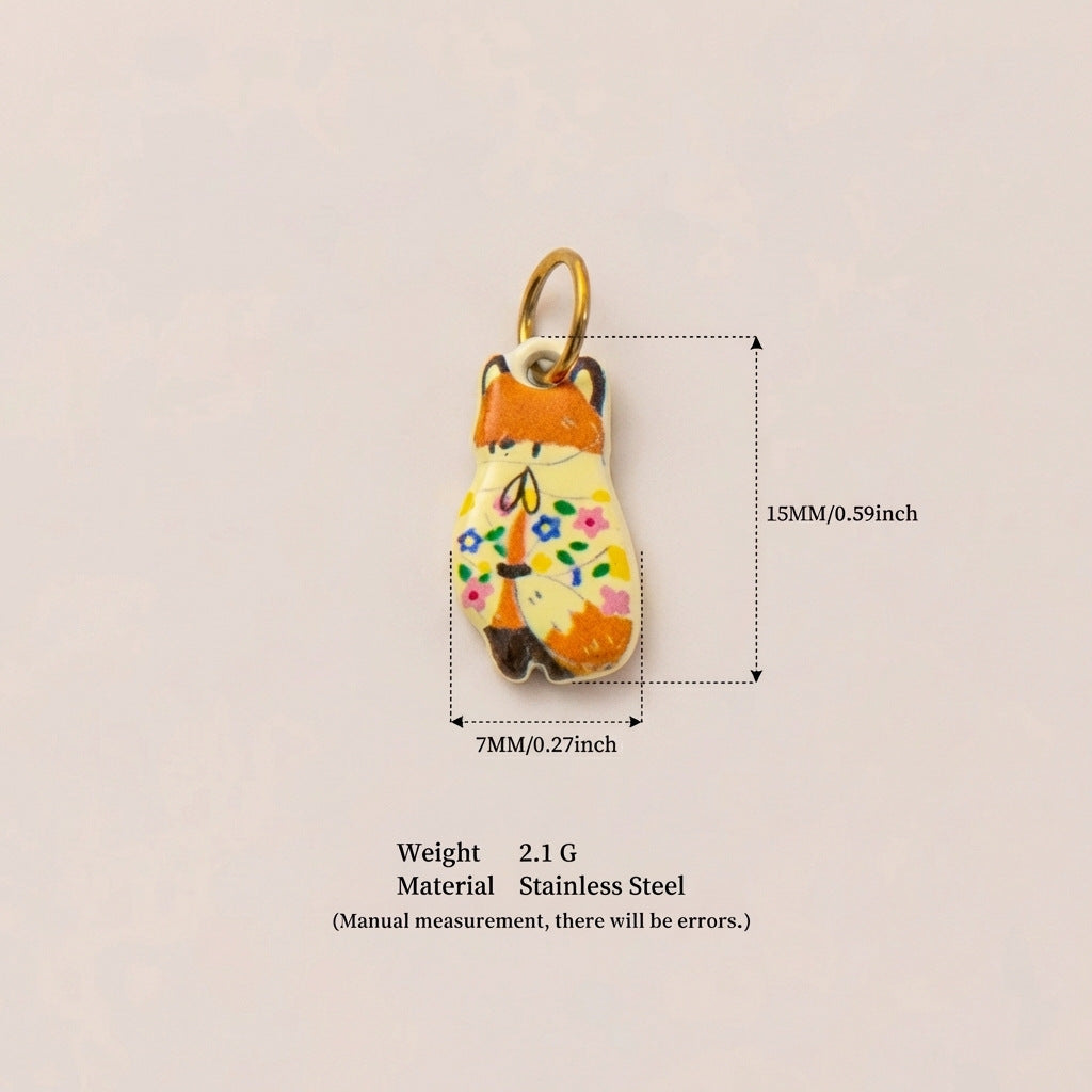 Colorful Stainless Steel Animal Pendant Charms