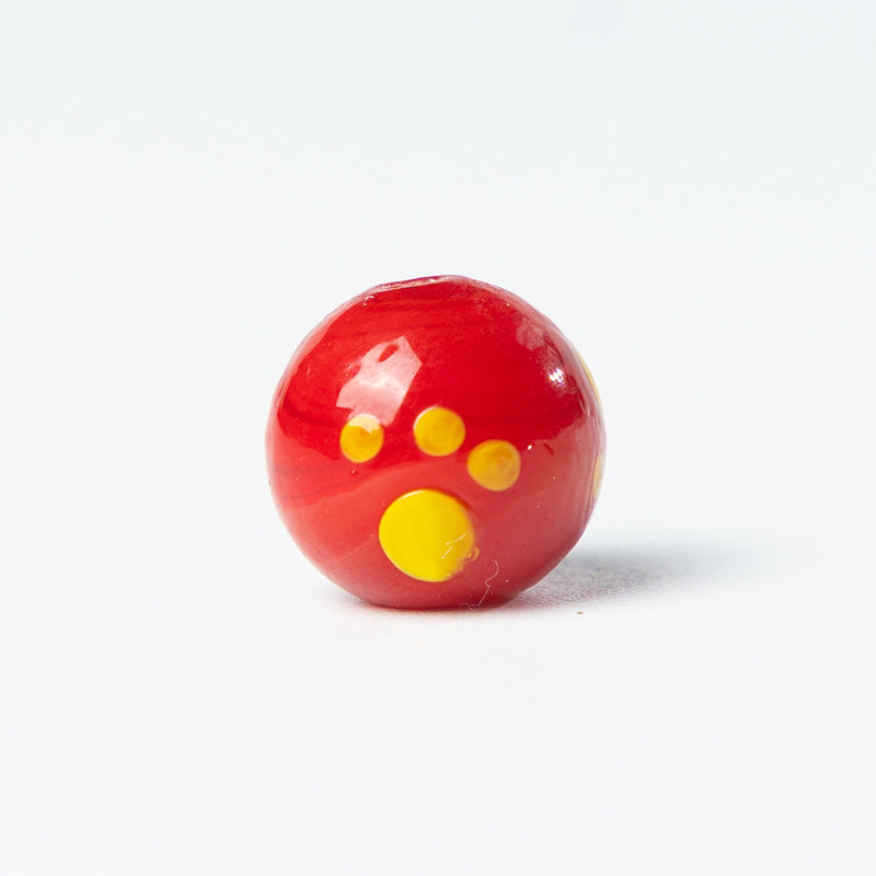 Cute Cat Paw Glass Beads with Straight Holes