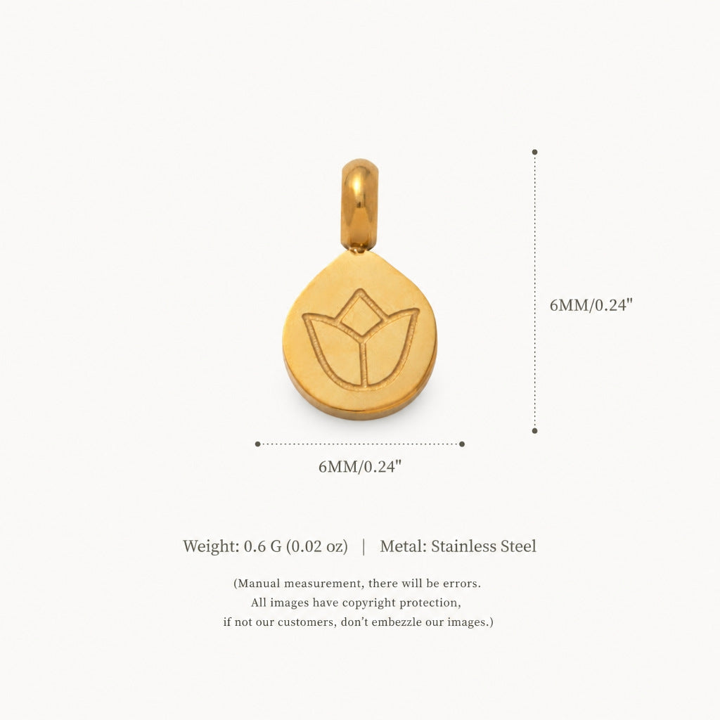 Elephant, Lotus & Heart Charms