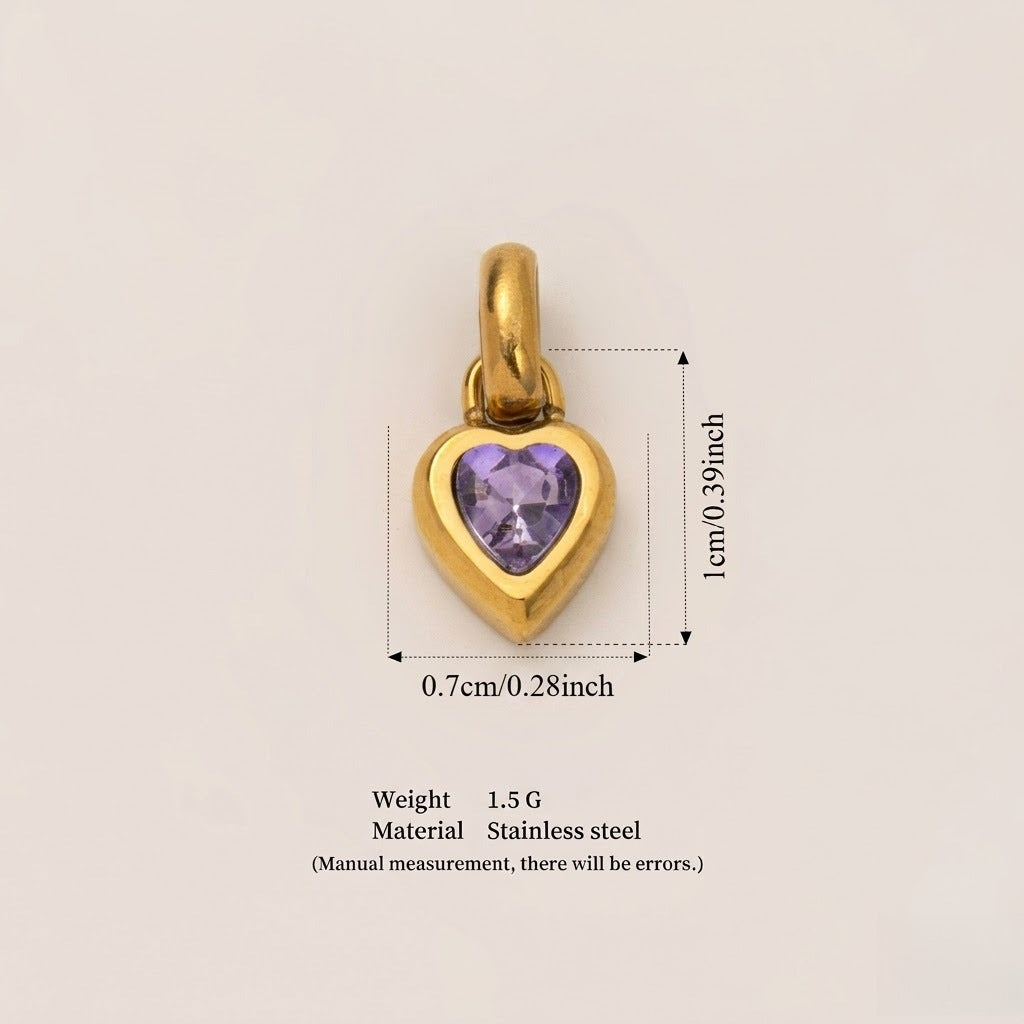Heart Birthstone Charms