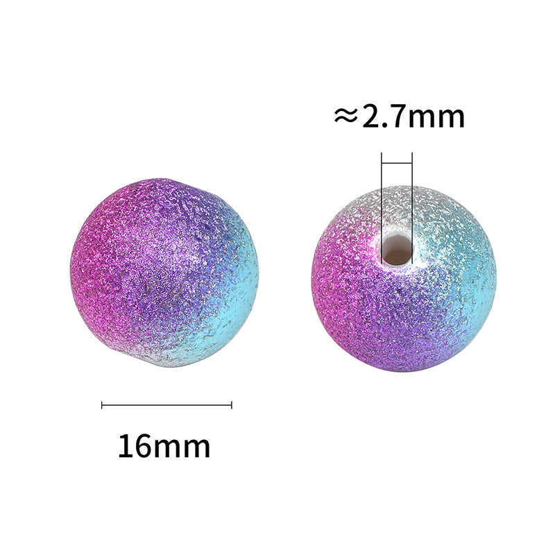 Gradient Textured Round Beads – Wrinkled Finish Straight-Hole Loose Beads for DIY Bracelets, Phone Charms, Keychains & Jewelry Making