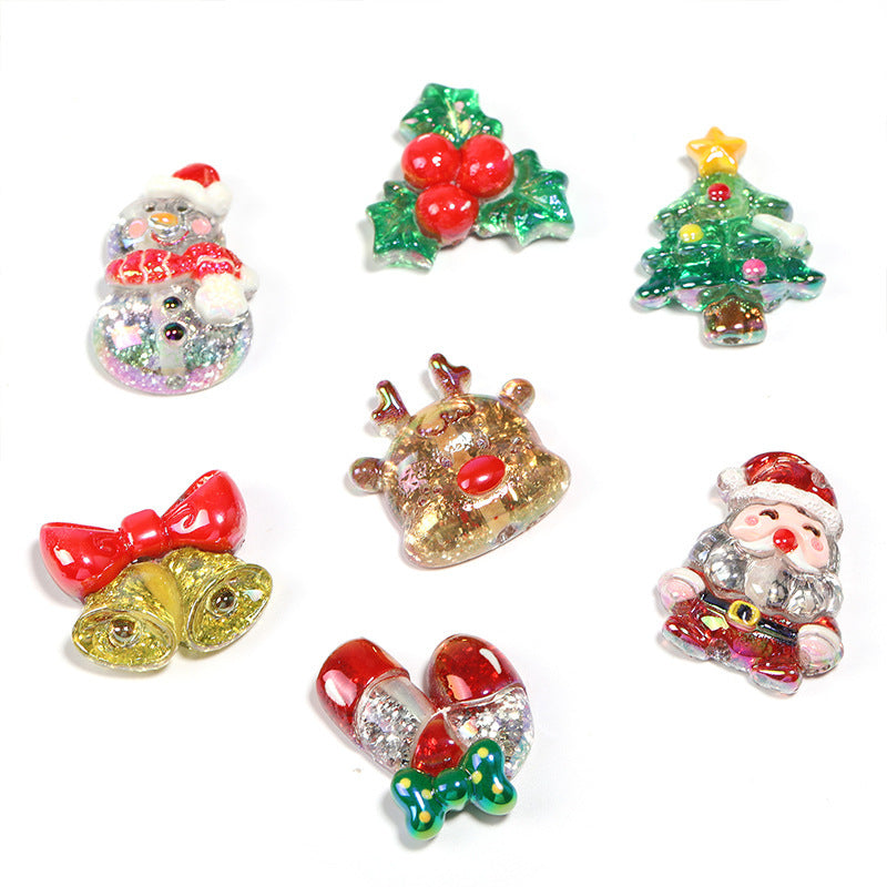 Christmas Resin Beads – Cute Santa Claus & Gingerbread Man Cartoon Beads for DIY Bracelets, Beadable Pens & Holiday Jewelry Making