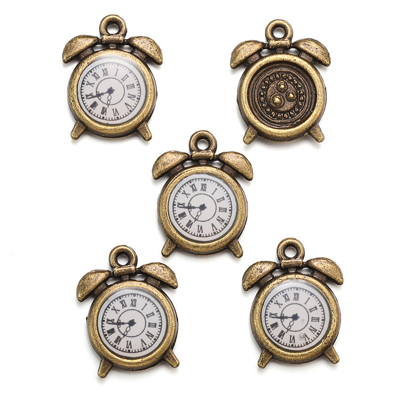 17×11mm Colorful Clock Charms – Korean-Style Zinc Alloy Enamel-Style Watch Pendants for DIY Bracelets, Necklaces & Jewelry Making