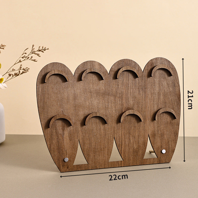 Vintage Walnut-Color Bracelet Display Stand – Wooden-Style Multi-Bracelet Jewelry Organizer for Craft Fairs, Market Stalls & Retail Displays