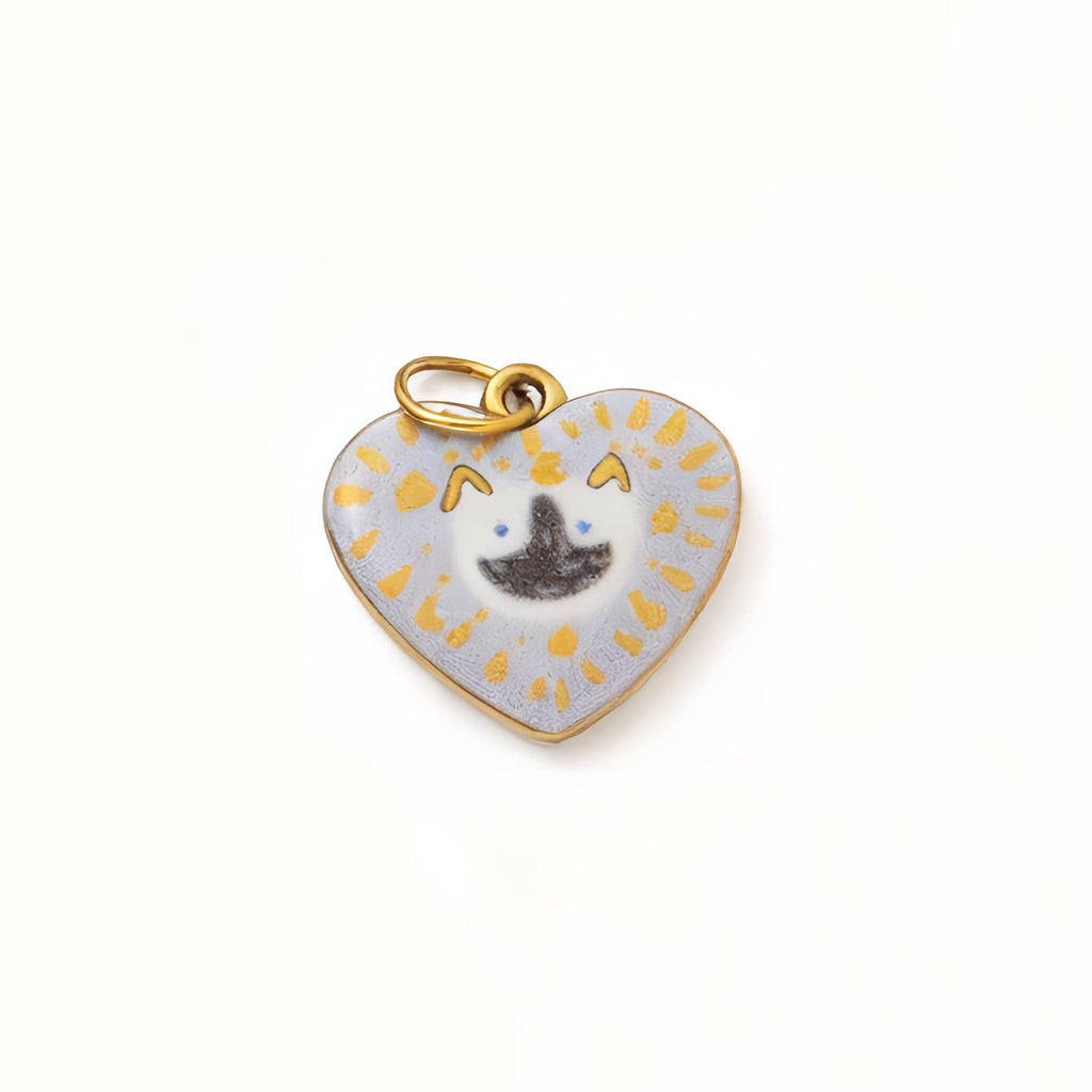 18K Gold-Plated Colorful Heart Pendant Charms