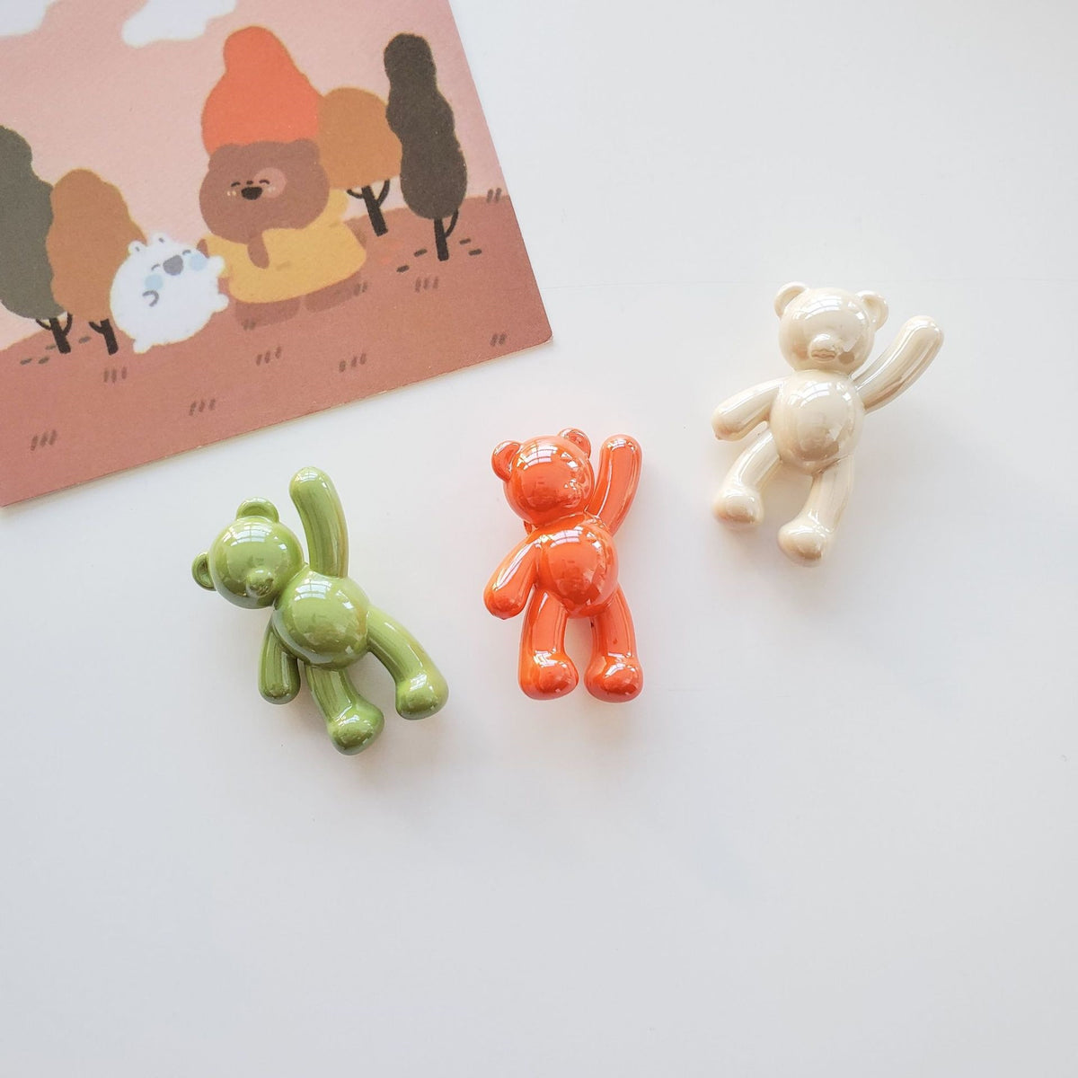Cream Candy Bear Acrylic Beads
