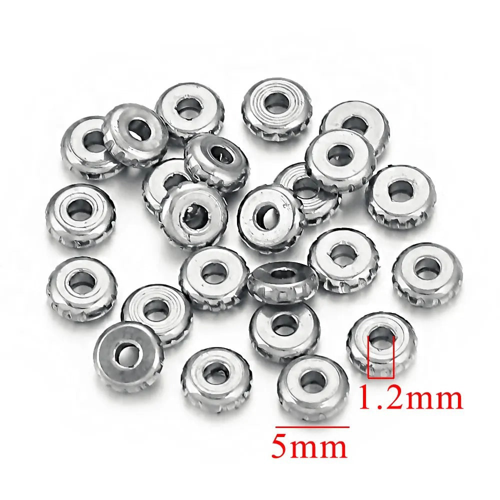Diamond-Cut Abacus Spacer Beads
