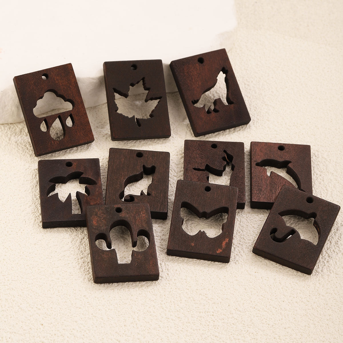 Engraved Wood Pendant Charms